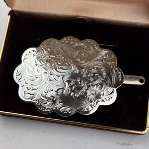 Engraved Silver Floral buckle